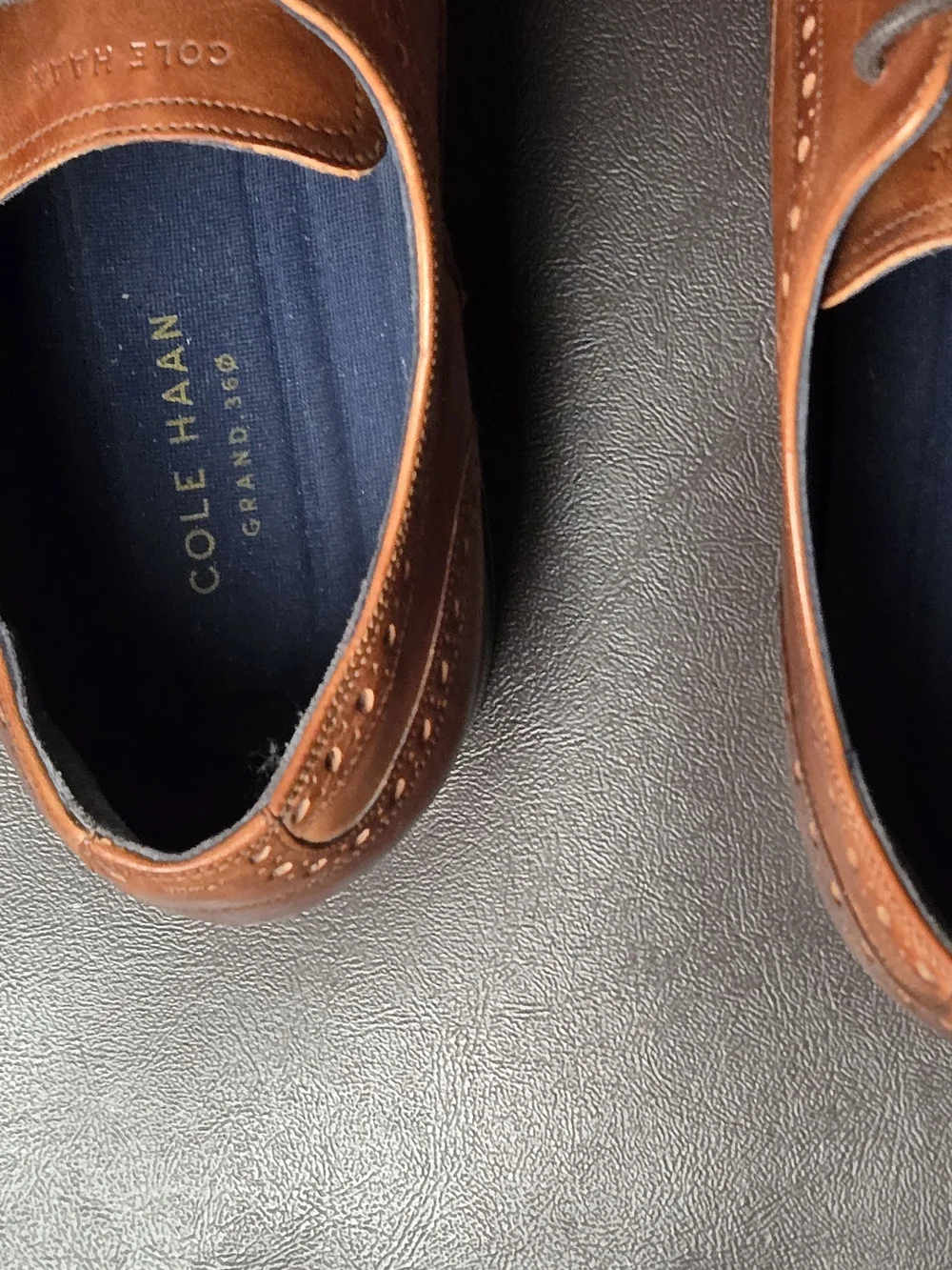 Cole Haan Cognac Brown Leather Wingtip Oxfords